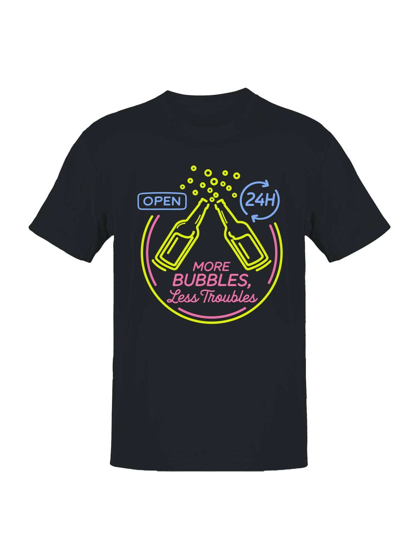 More Bubbles, Less Troubles Neon Men's T-Shirt