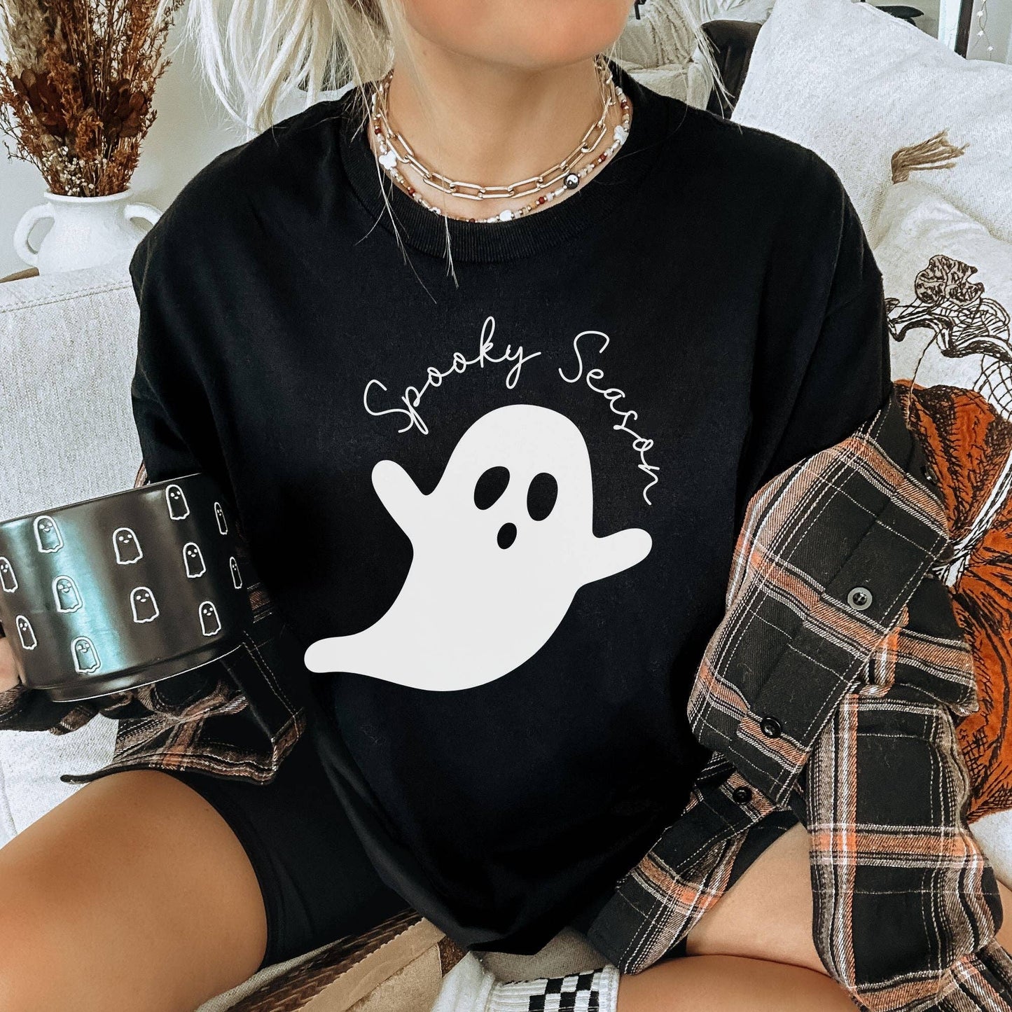 Spooky Season Ghost Hoodie or Crewneck Sweatshirt Halloween