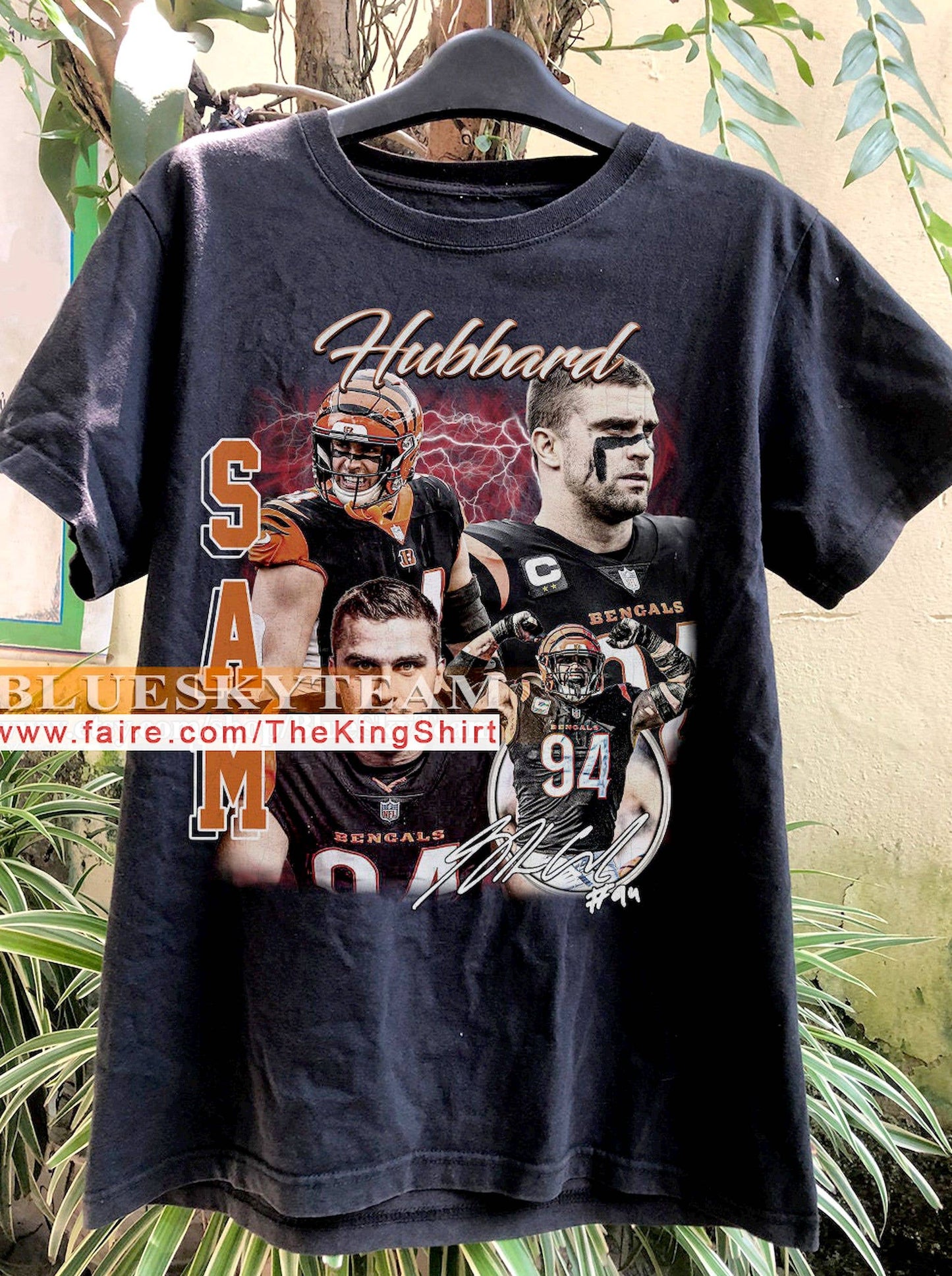 Vintage 90s Sam Hubbard Tee Retro Football Bootleg Gift