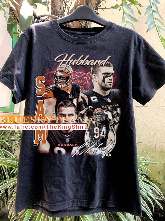 Vintage 90s Sam Hubbard Tee Retro Football Bootleg Gift