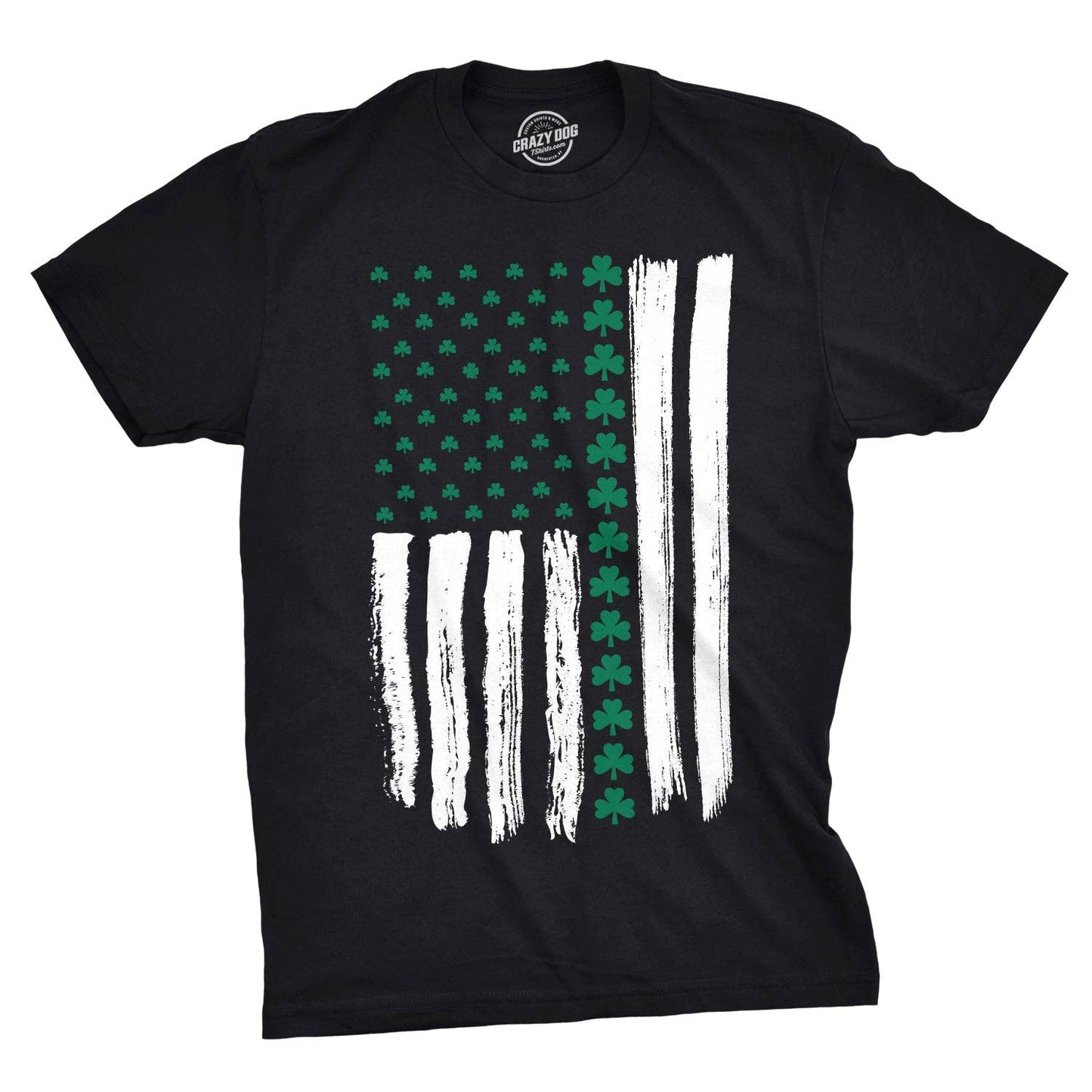 Shamrock American Flag Men's Tshirt Saint Patrick's Day