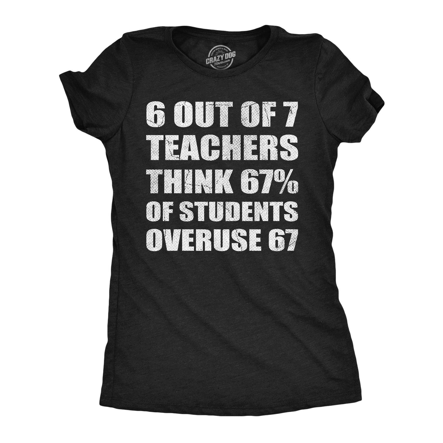 6 Out of 7 Teachers Think 67% of Students Overuse Six Seven Women's T Shirt