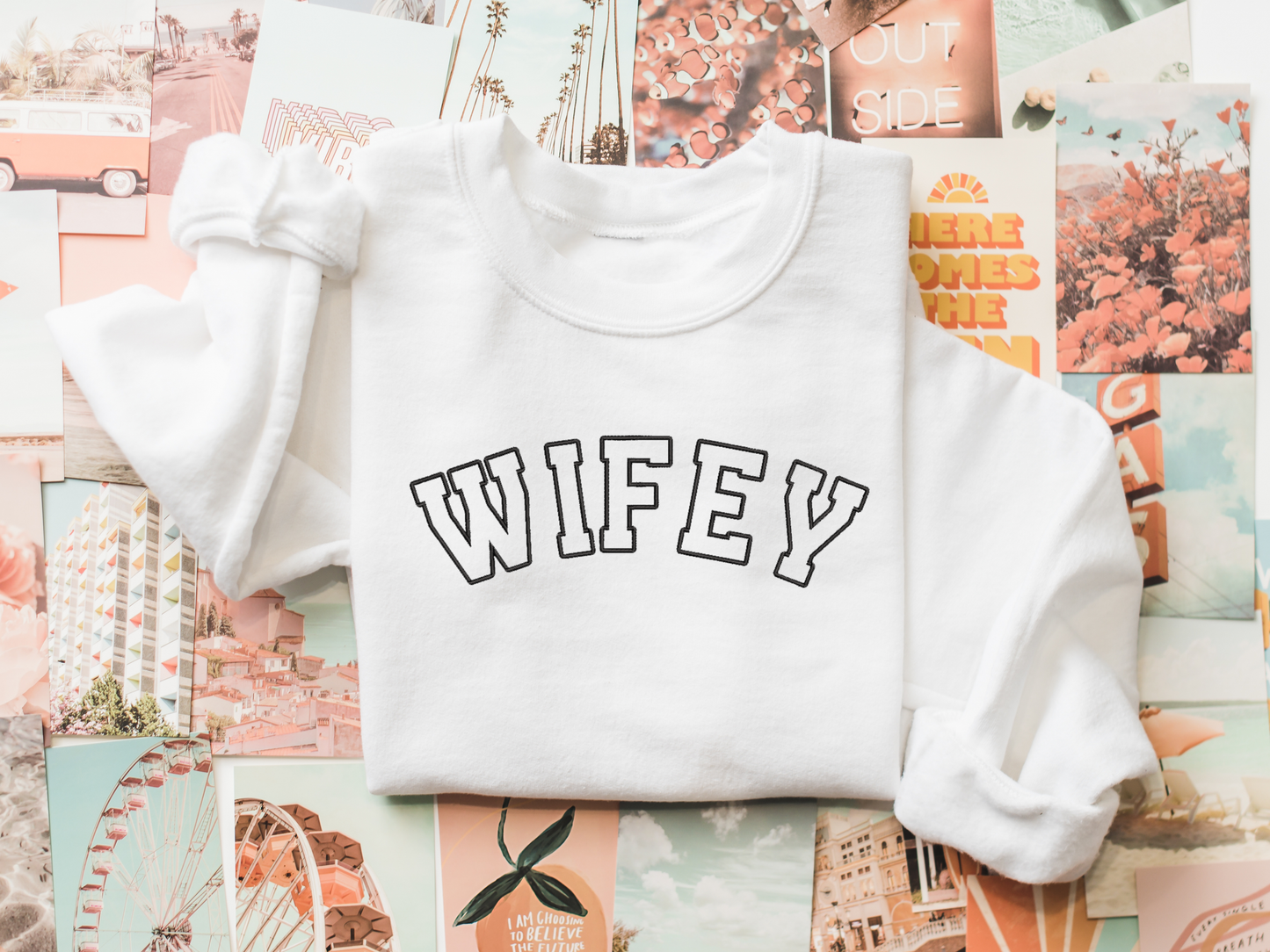 Wifey Sweatshirt, Wifey Embroidered Sweatshirt, Bridal Gifts
