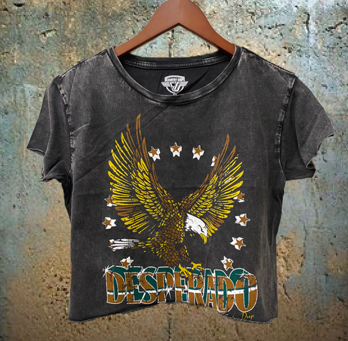 Desperado Regular Cropped Acid Wash T-Shirt