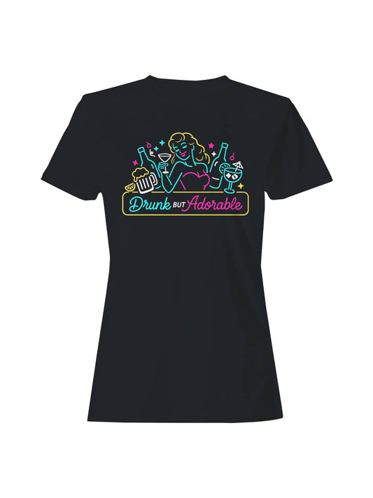 Drunk But Adorable Neon Art Women's T-Shirt