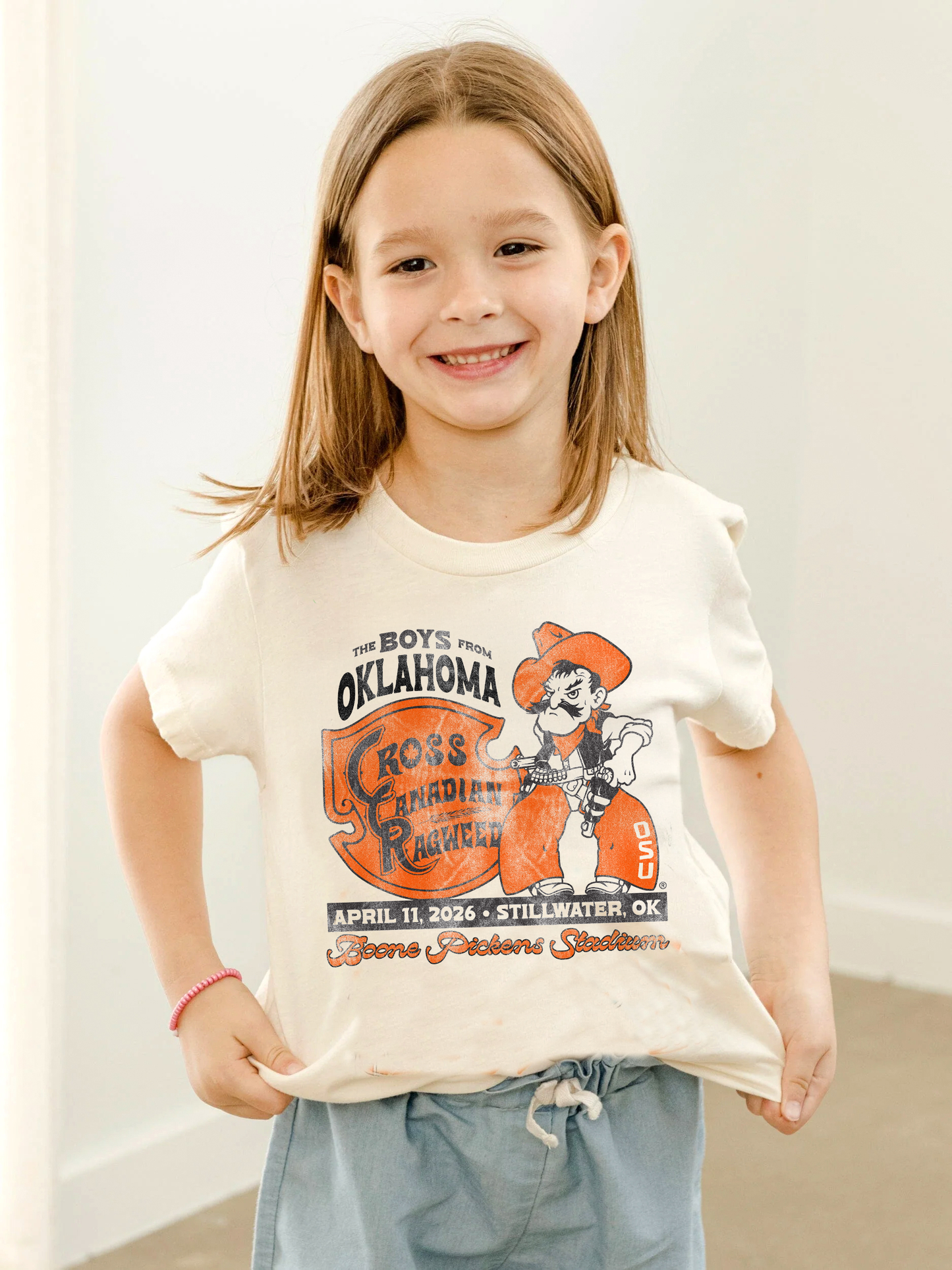 Children's Cross Canadian Ragweed Osu Pistol Pete Cream Tee