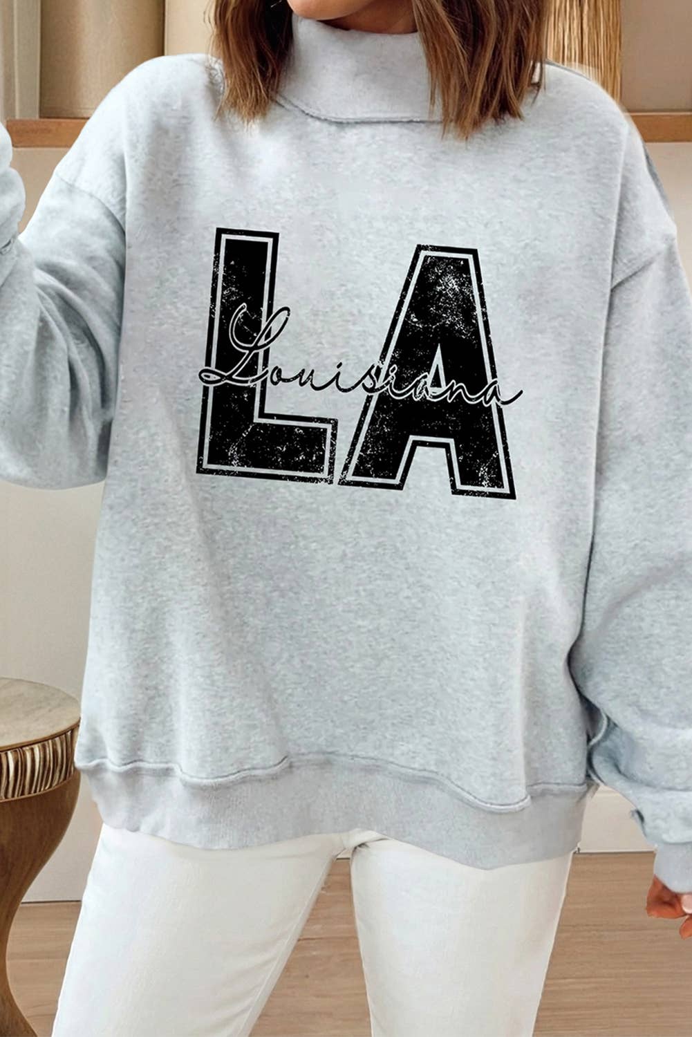 La/Tn/Ky/Al/Fl/Tx/Nyc Reversible Mock Neck Sweatshirt (S-Xl)