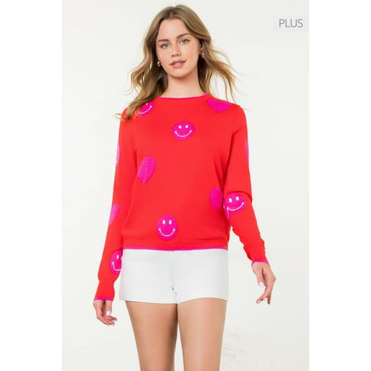 /Size Xl/ Heart and Smiley Face Sweater