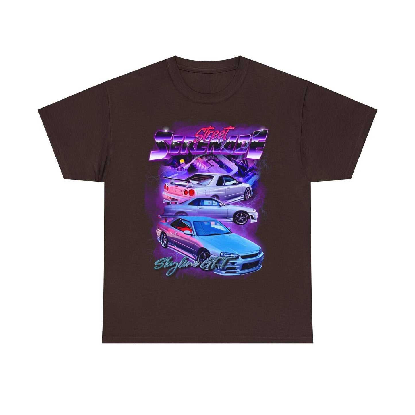 Retro Skyline Street Serenade R34 Gt-T Graphic T-Shirt