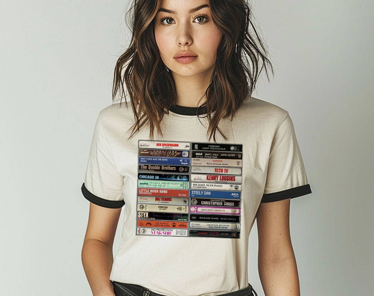 Yacht Rock Cassette Tape 11oz Ringer Shirt