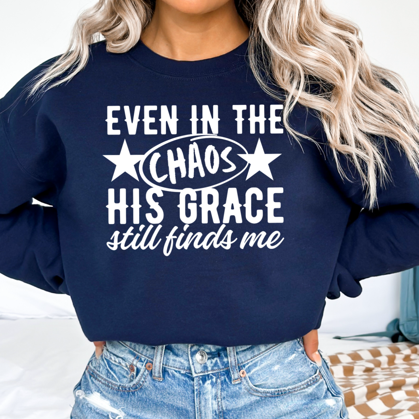 Even in the Chaos Christian Graphic Sweatshirt|Gildan