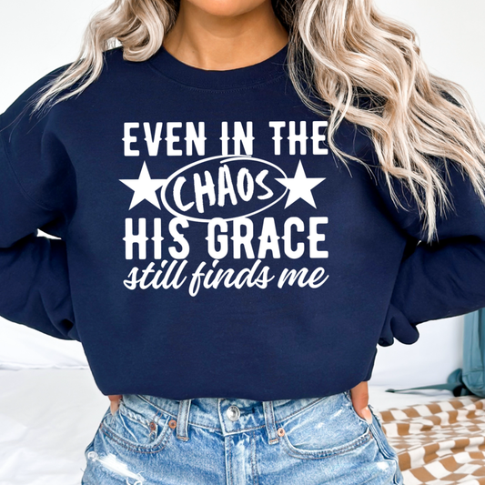 Even in the Chaos Christian Graphic Sweatshirt|Gildan