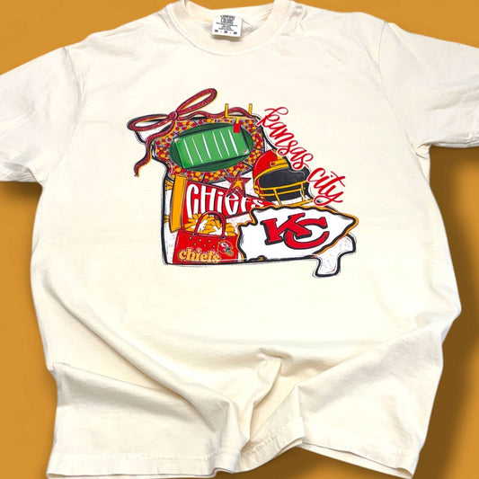 Kc Football Comfort Colors T-Shirt
