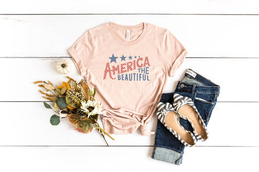America the Beautiful Flag Tee | Patriotic T Shirt