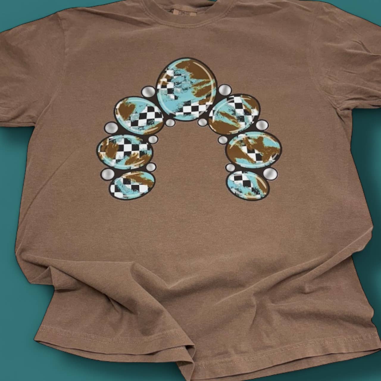 Horseshoe Western Turquoise Comfort Colors T-Shirt