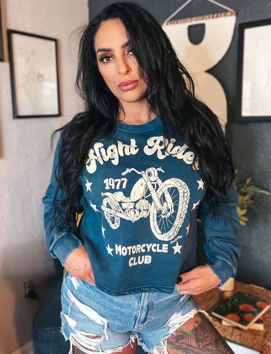Night Rider 1977 Cropped Crew Sweatshirt