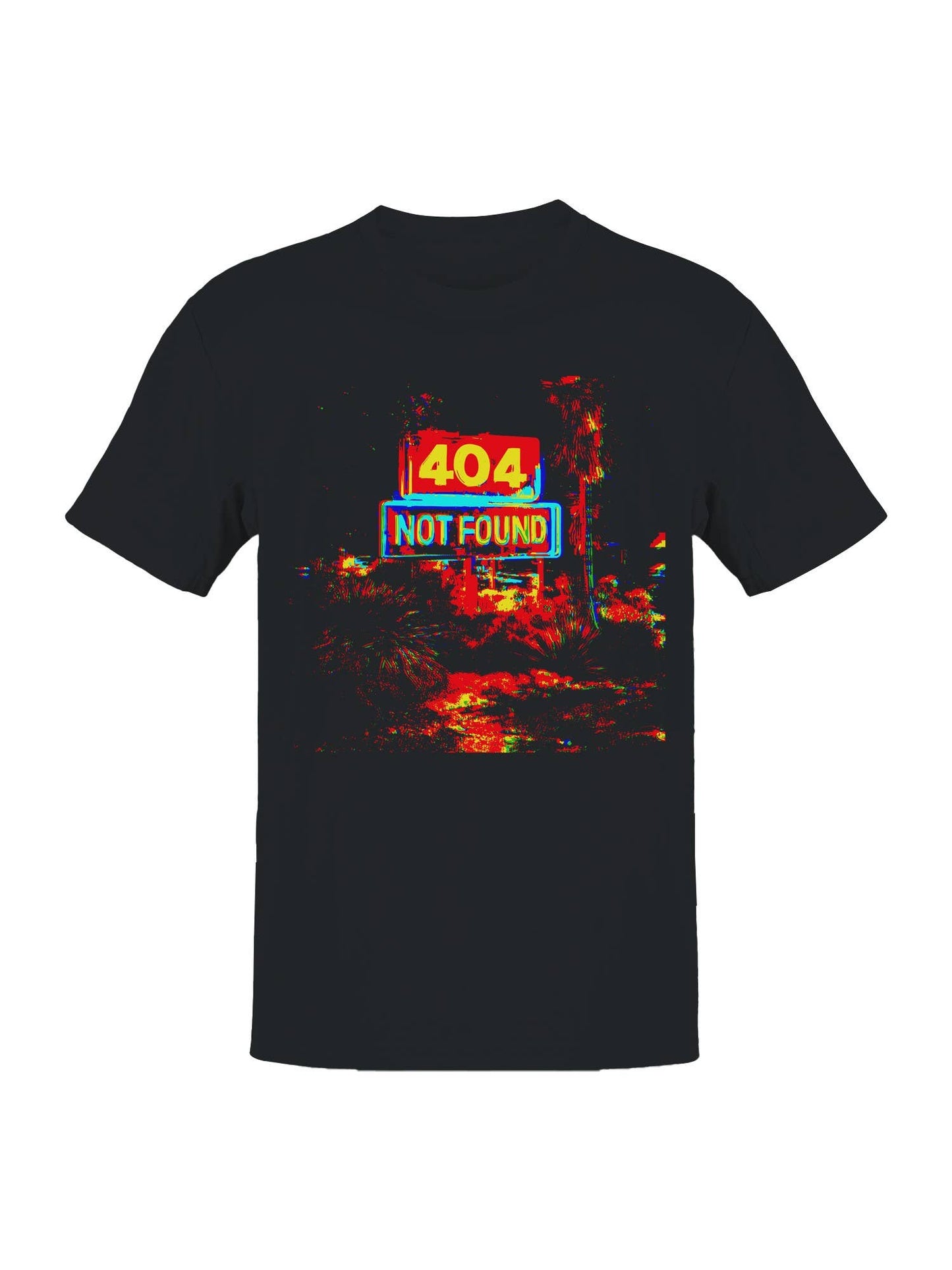 Vibrant 404 Not Found Glitch Art Men's T-Shirt