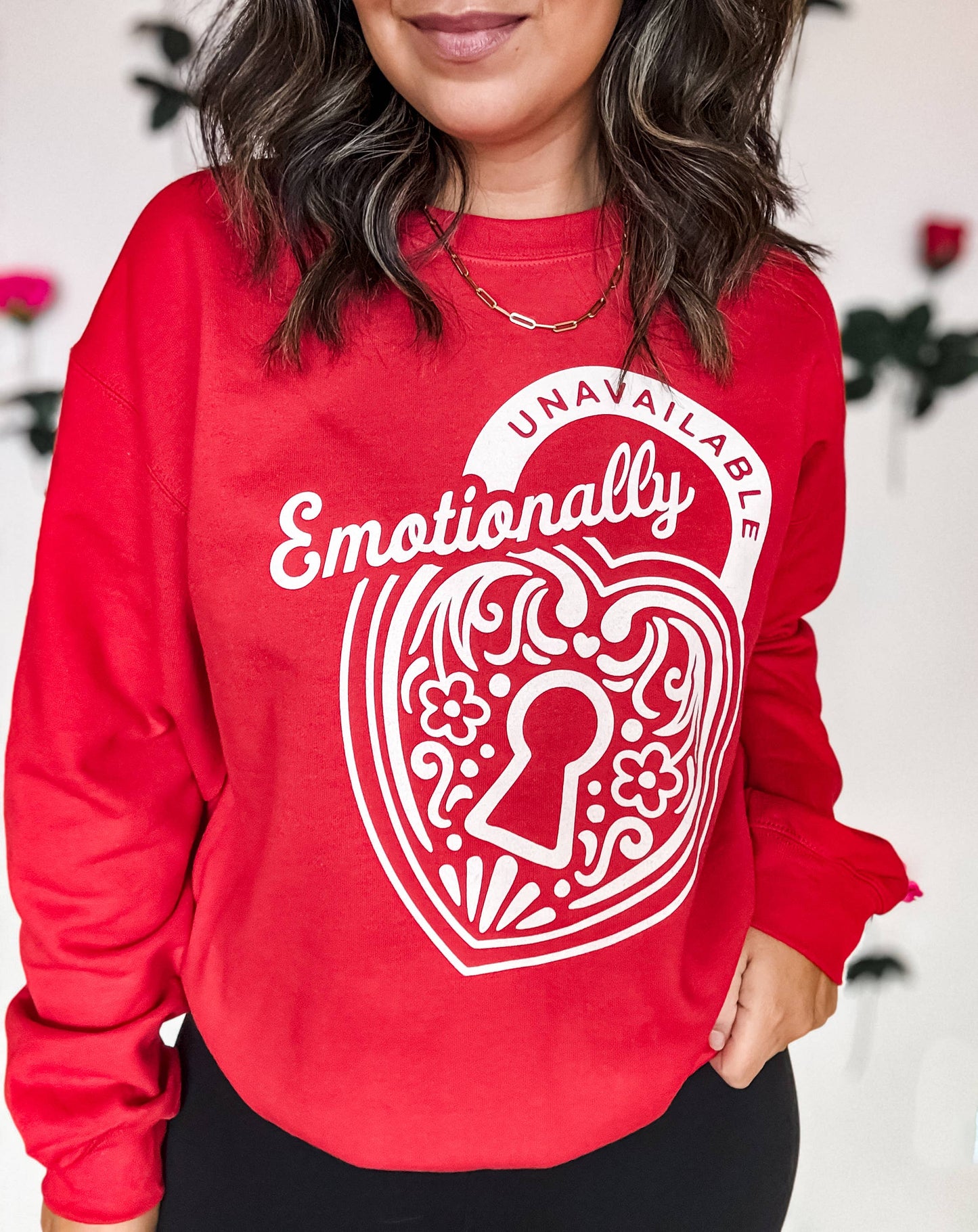 Emotionally Unavailable Valentine Crewneck Sweatshirt