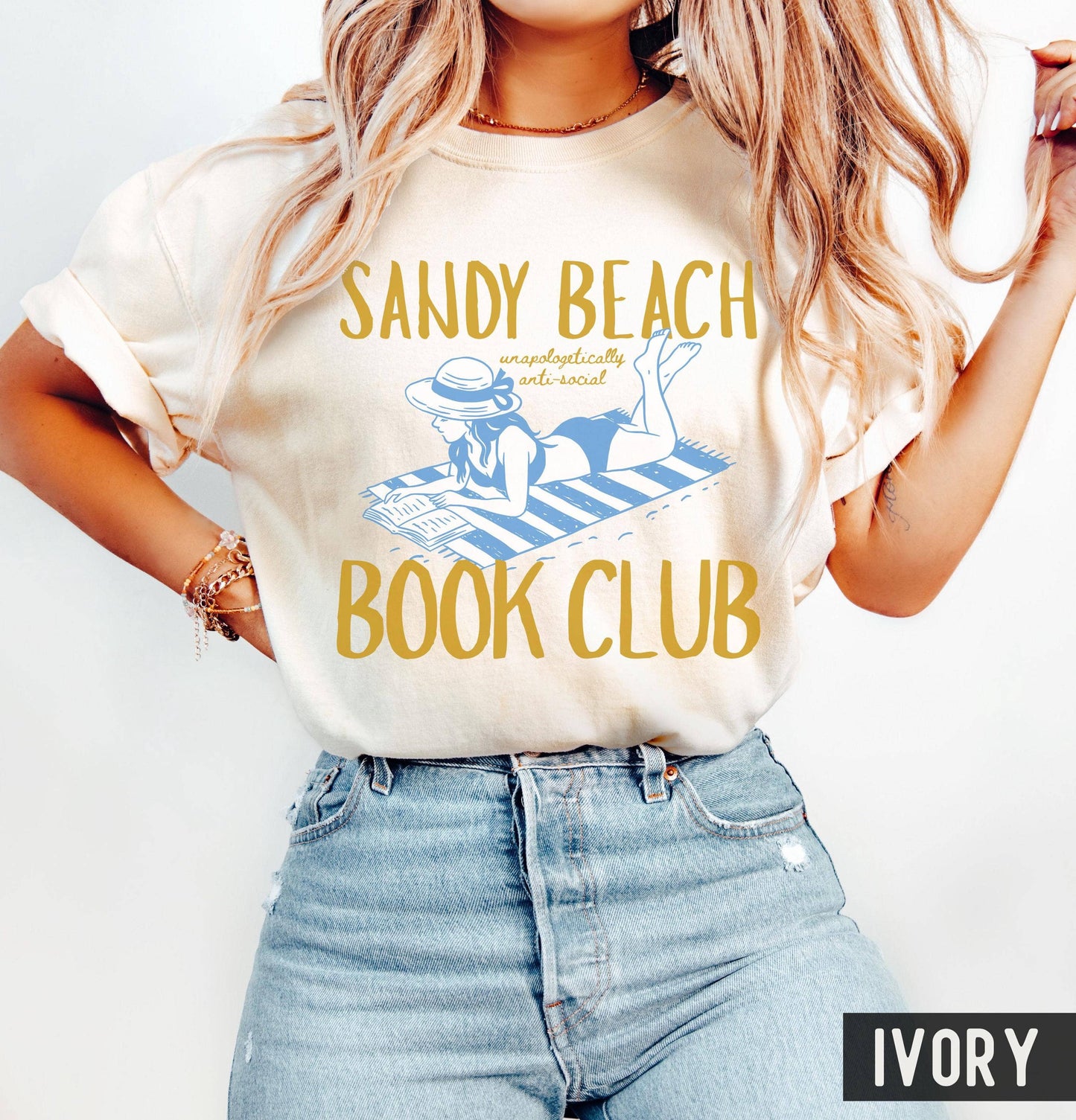 Beach Book Club Tee For Literary Girls