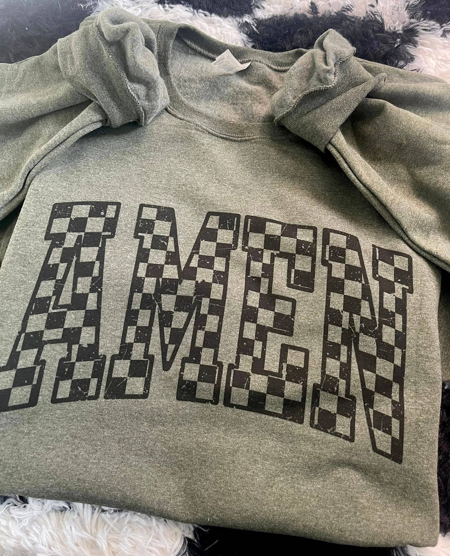 Checkered Amen Sweatshirt