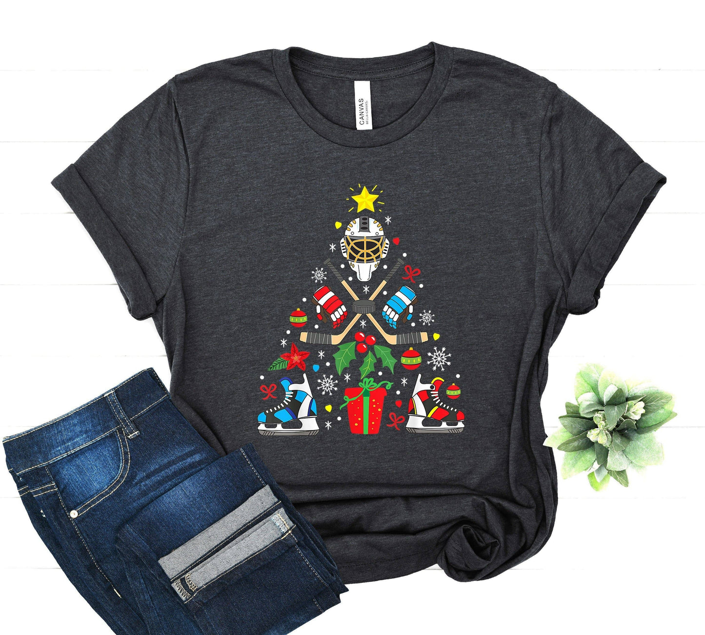Christmas Ice Hockey Shirt - Hockey Lover Gift - Xmas Sport