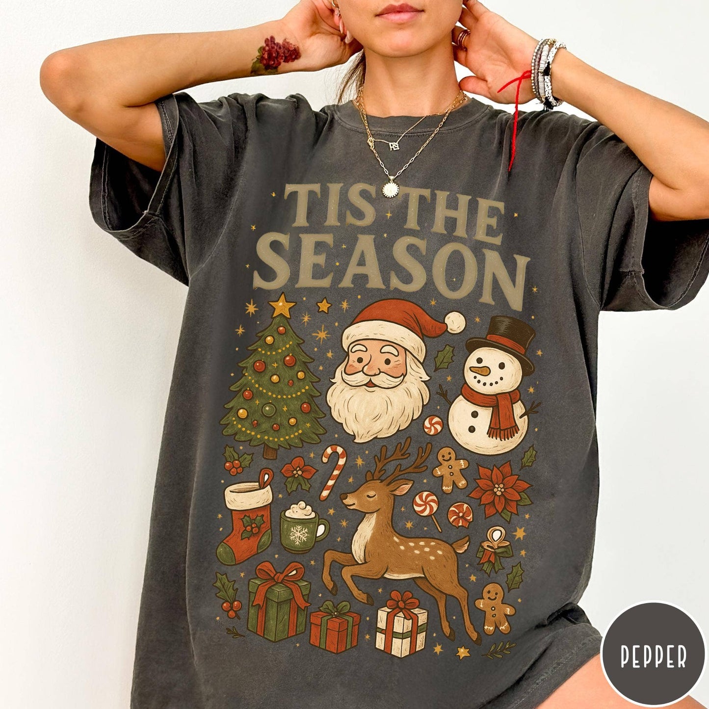 Tis' the Season Retro Christmas Graphic Tee