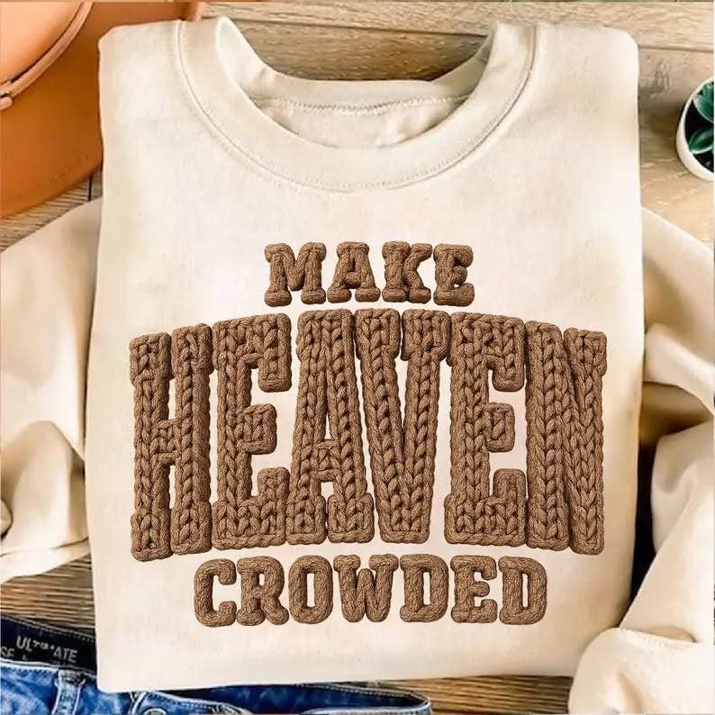 Make Heaven Crowded Faux Yarn Sweatshirt