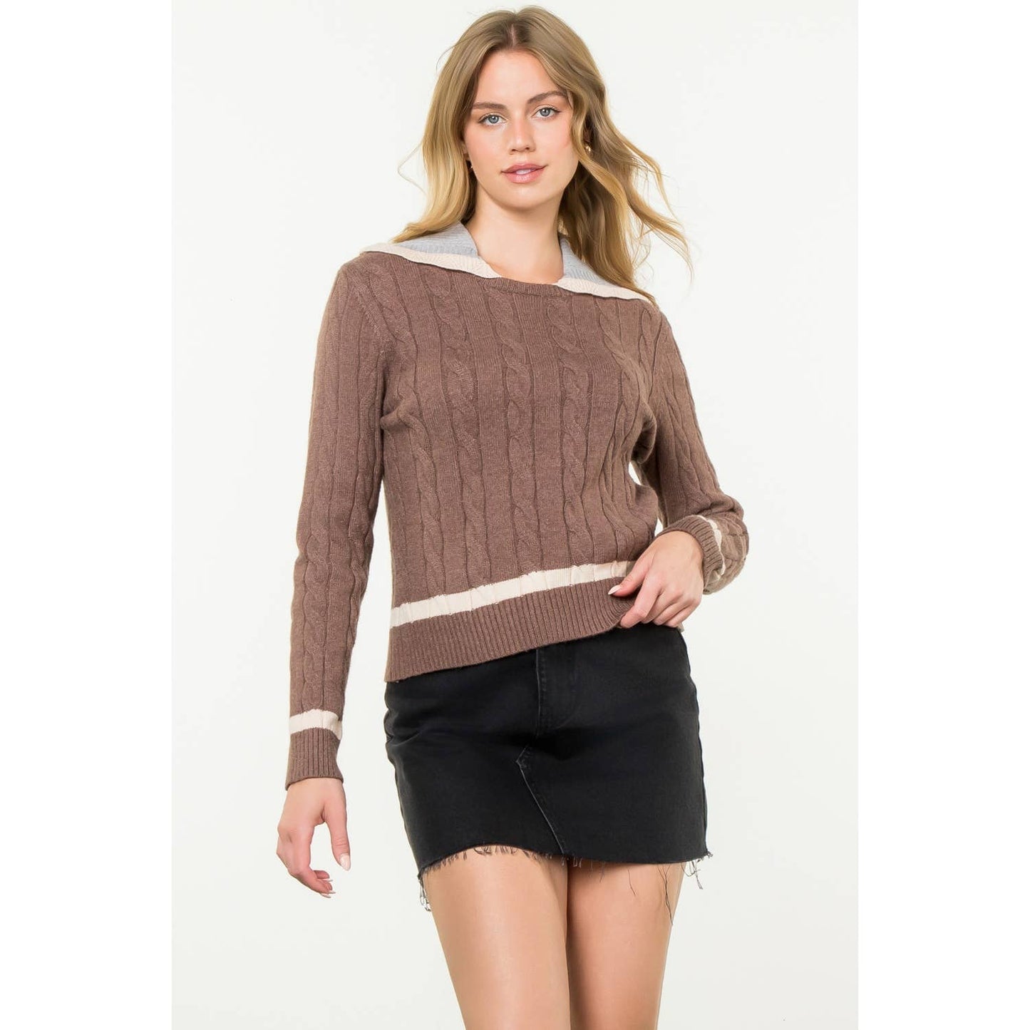 Knit Collared Sweater Top
