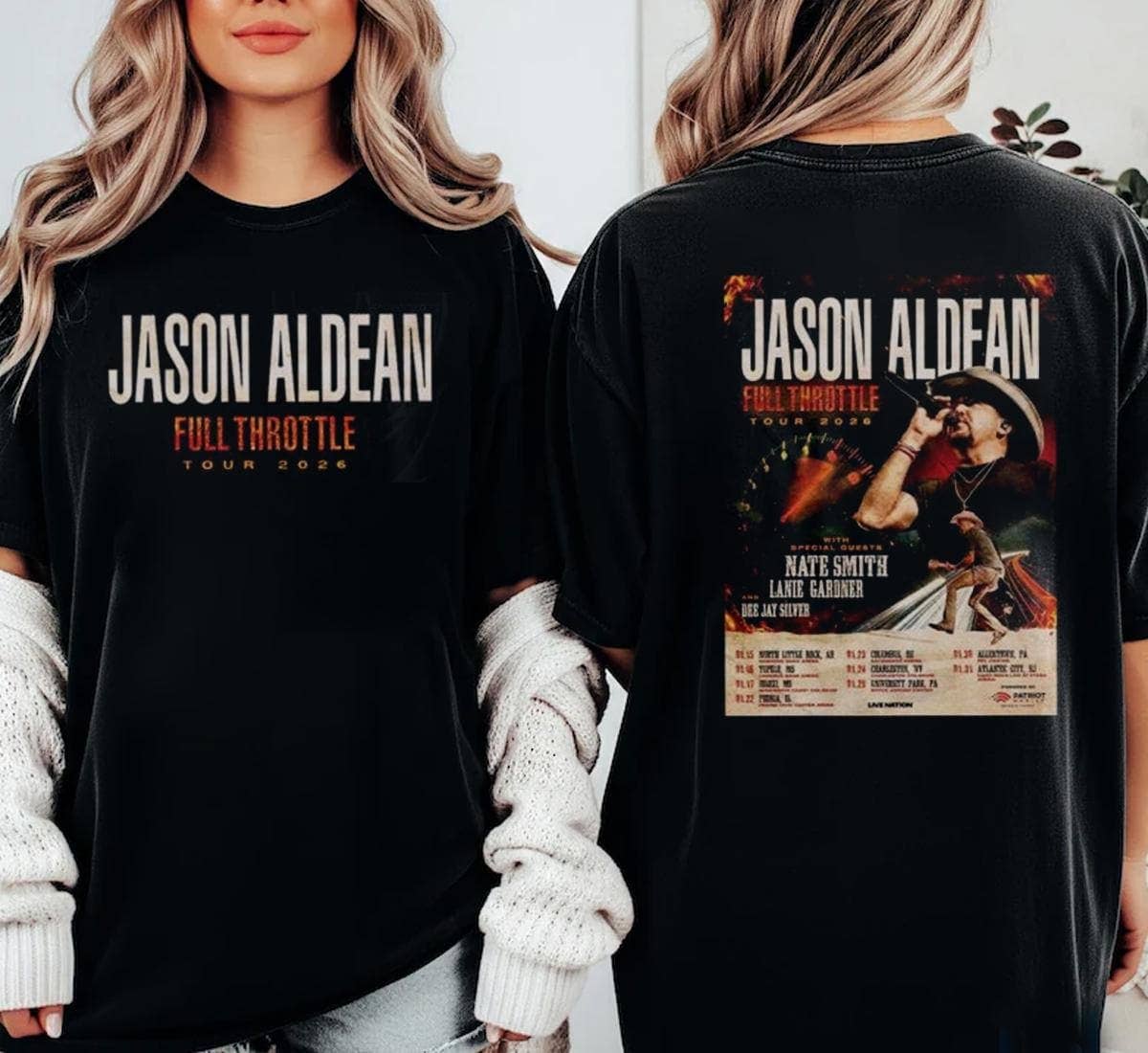 Jason Aldean Full Throttle Tour 2026 North America Dates Tee