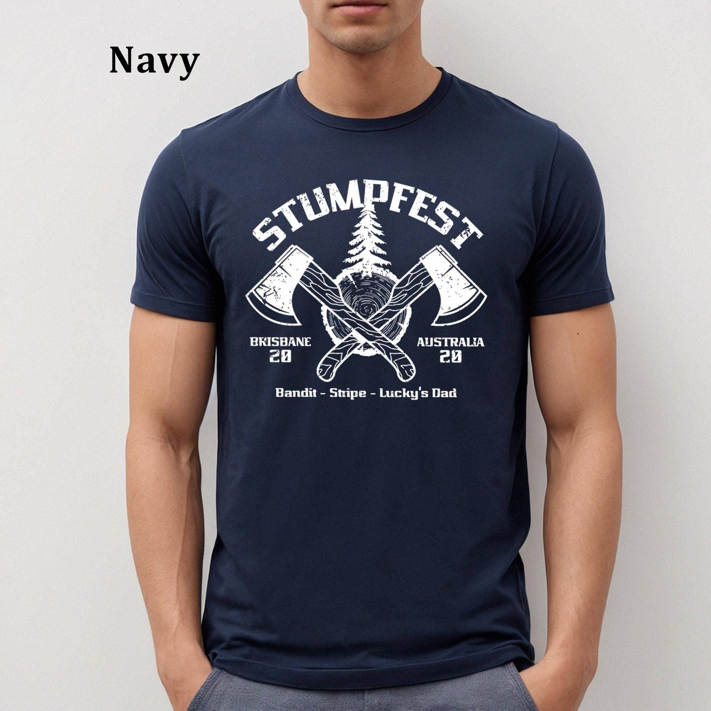 Stumpfest T-Shirt Mens Blue Heeler Shirt, Bandit Stripe Gift