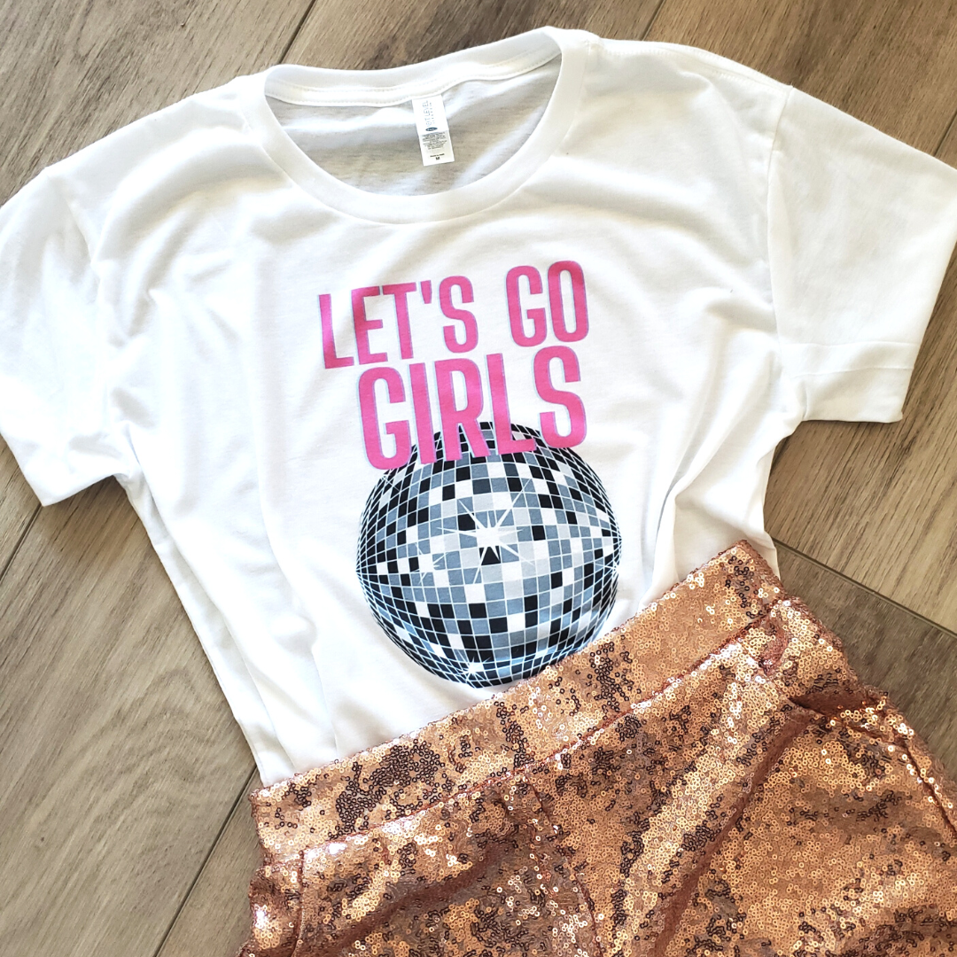Let's Go Girls Disco Ball Graphic Tee
