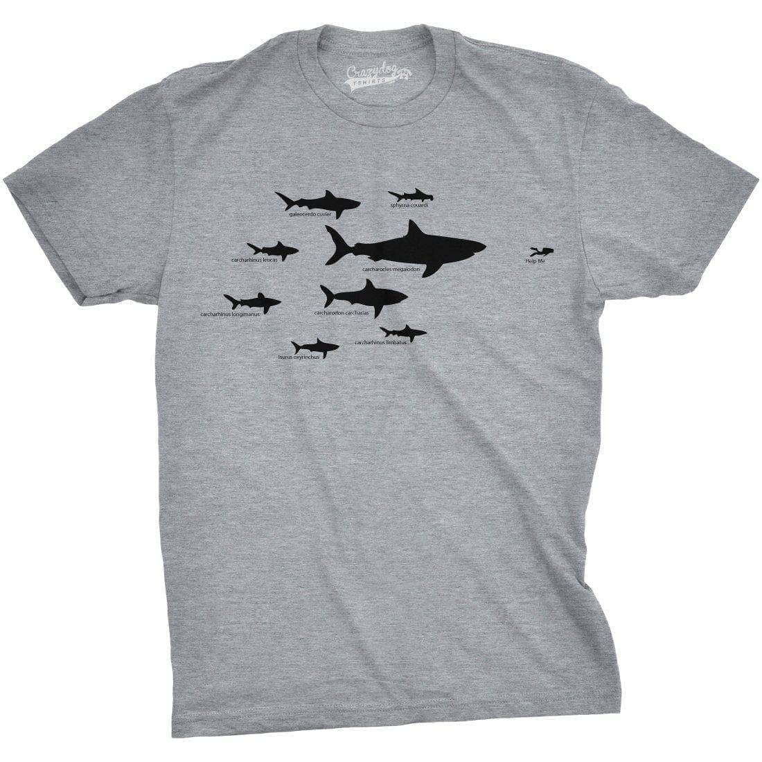 Shark Hierarchy Men's Tshirt Shark Week Graphic Tee Western