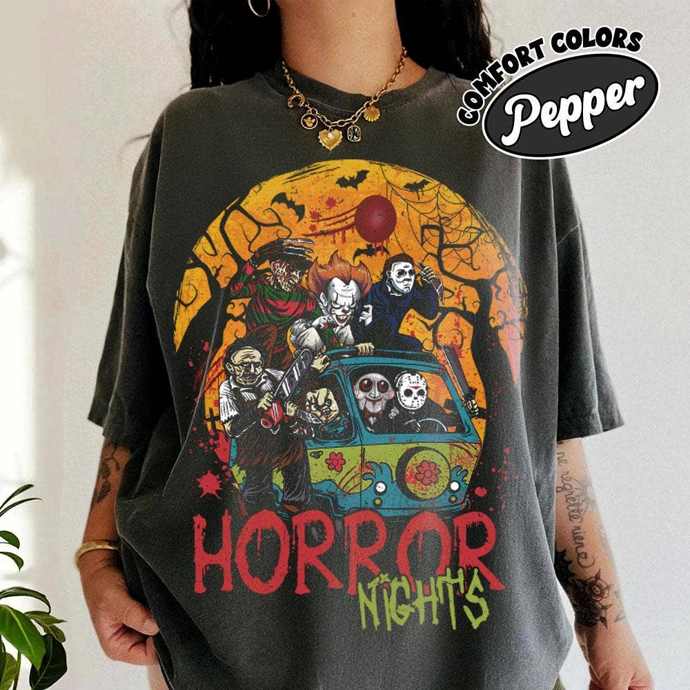 Vintage Horror Characters Halloween Shirt