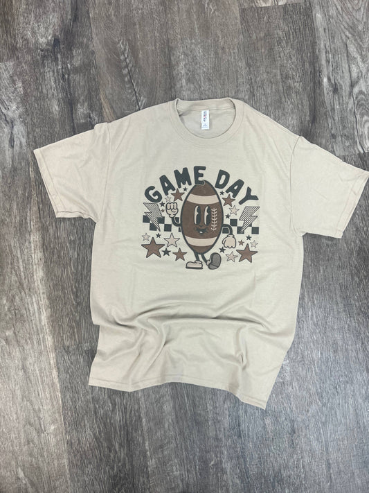 Game Day Happy Football On Sand Tee