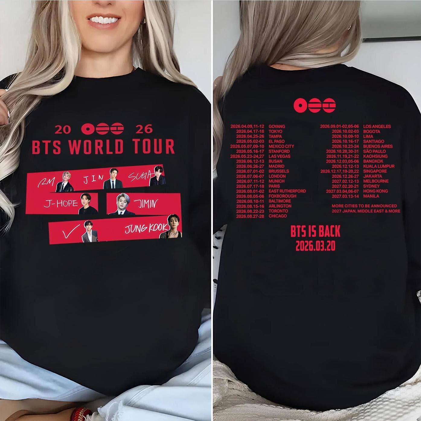 Retro Bts World Tour 2026 Bangtan Come Back Tee