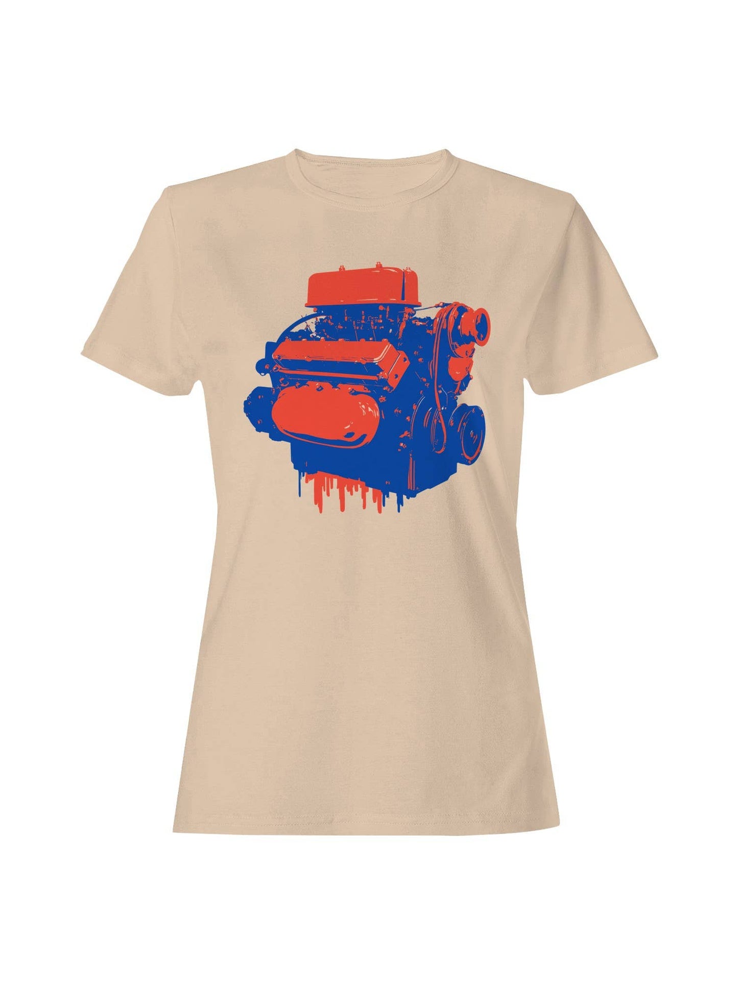 Retro Dual-Tone Engine Art Women's T-Shirt