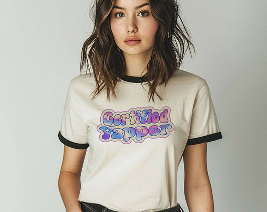 Certified Yapper  - Funny Sassy Office Work Ringer Shirt