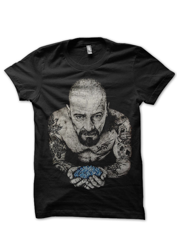 Badass Walter White Holding Meth Crystals Black T-Shirt