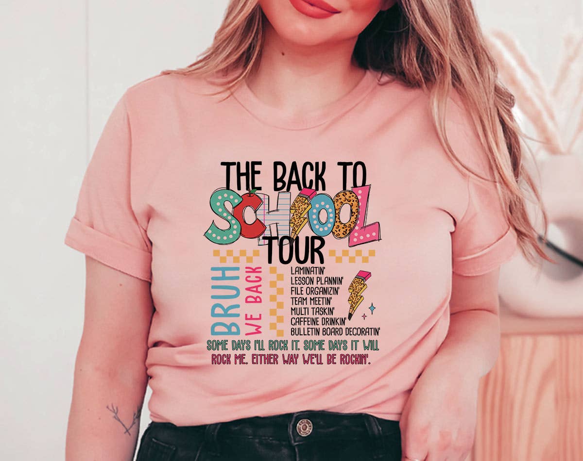 The Back To School Tour - Funny Teacher Graphic T-Shirt