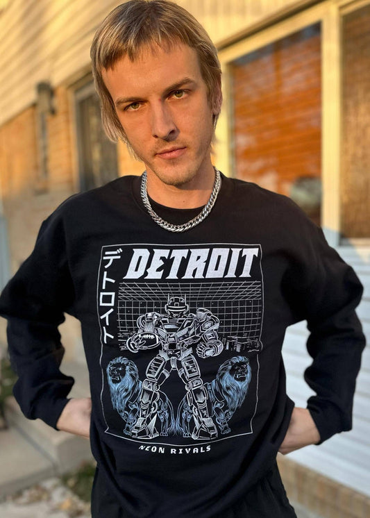 Detroit Football Cybercore Crewneck Sweatshirt Anime Apparel