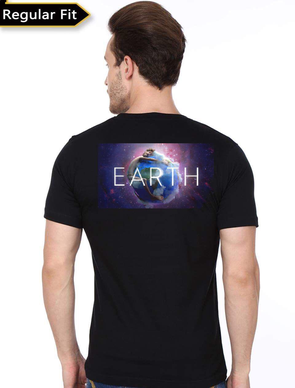 The Earth Half Sleeve Black T-Shirt
