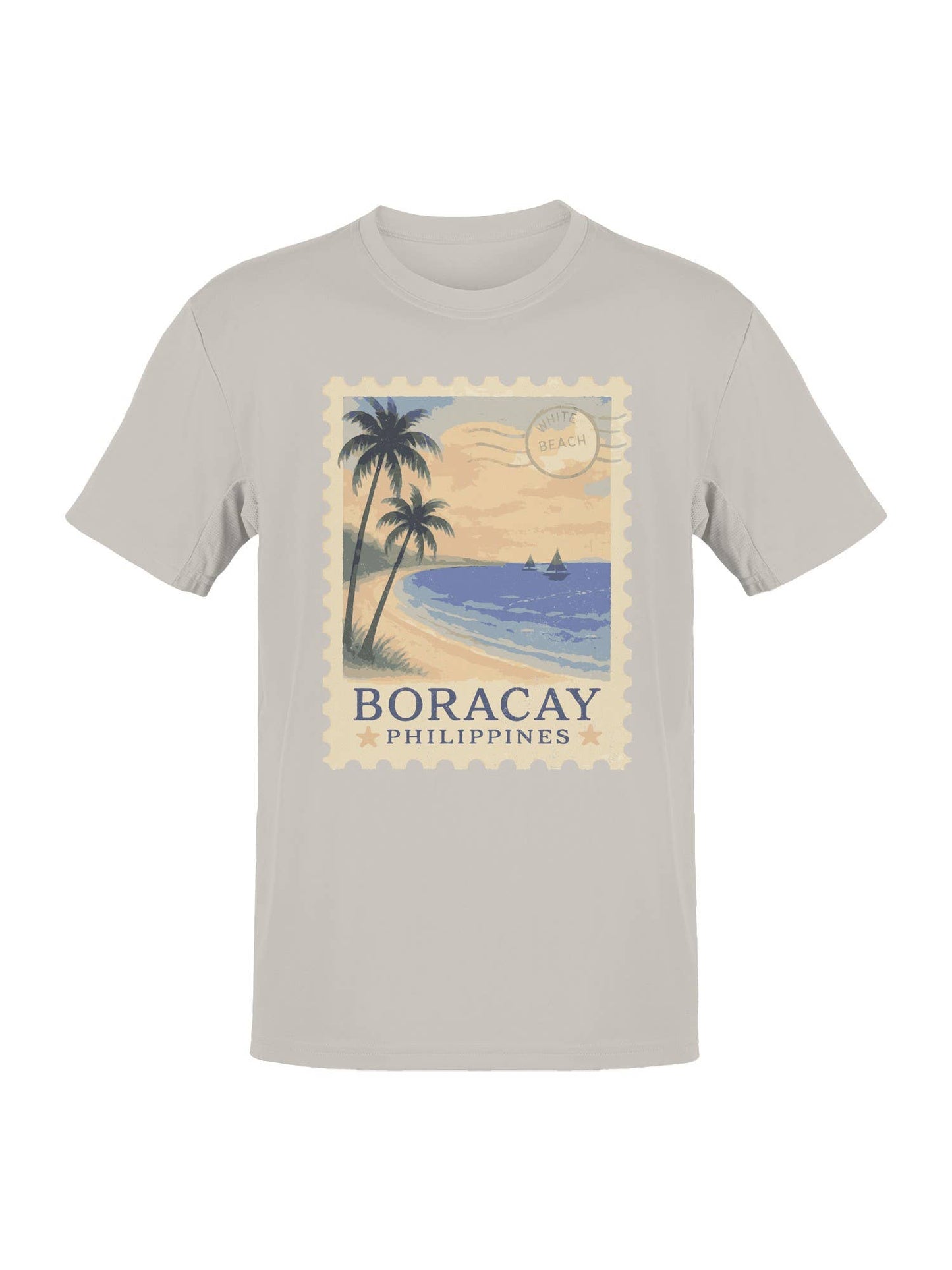 Boracay White Beach Vintage Stamp Men's T-Shirt