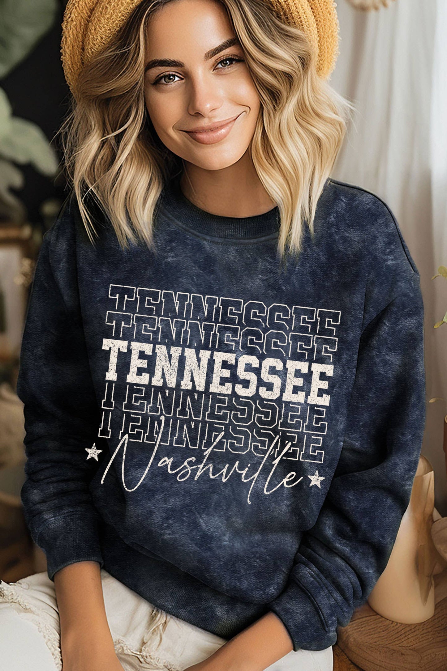 Tennessee Nashville Puff  Mineral Graphic Brushed Sweatshirt