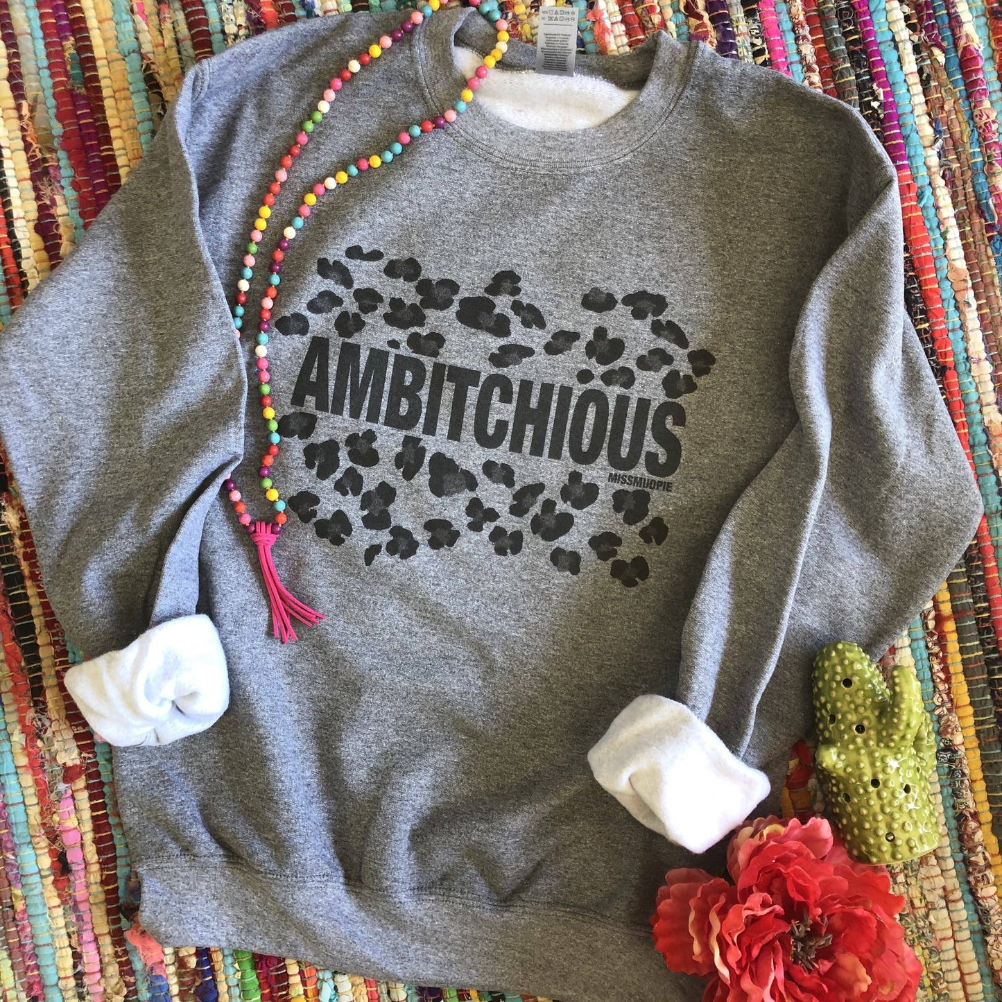 Ambitchious - Crew Neck, Gray Sweatshirt