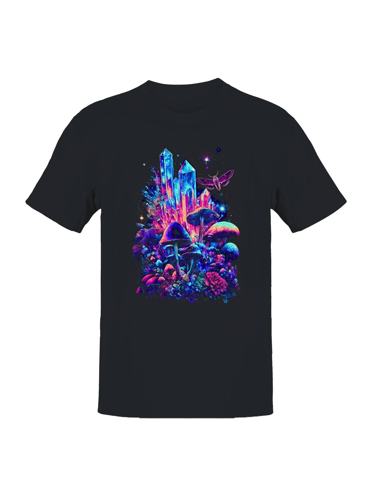 Cosmic Crystals and Psychedelic Flora Men's T-Shirt