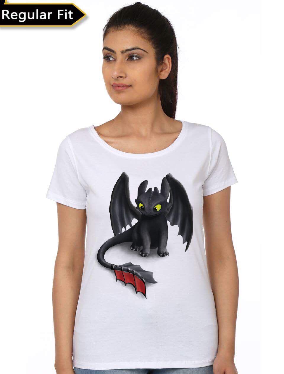 Night Fury Dragon Half Sleeve Girl’s T-Shirt
