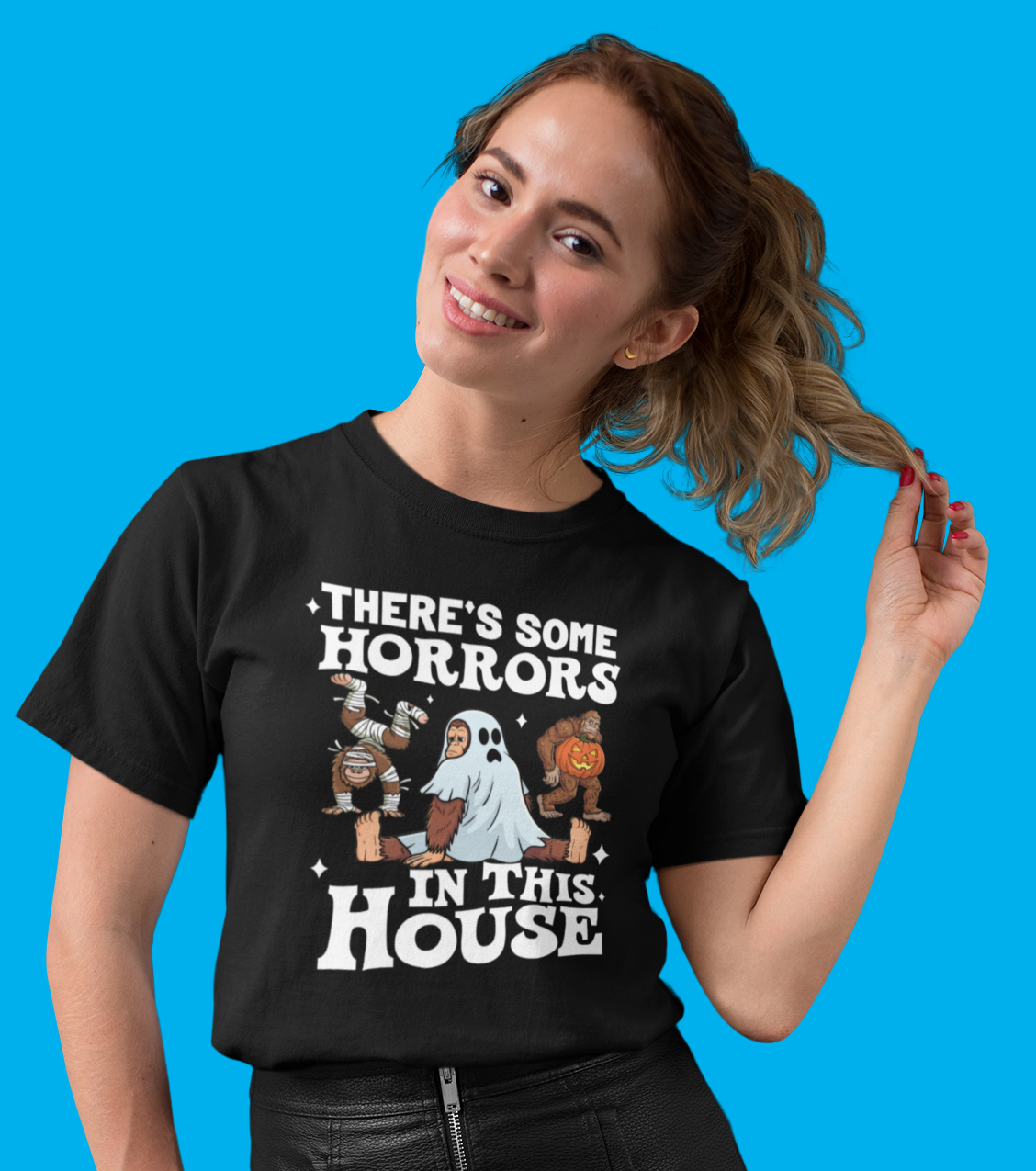 Bigfoot "Horrors in This House"  T-Shirt (Gildan Black)