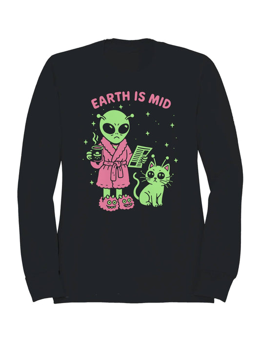 Alien Morning Routine Humor Design Men's Sweatshirt