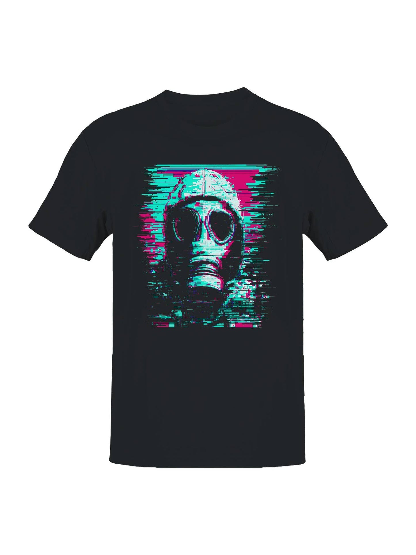 Glitch Art Gas Mask Design Men's T-Shirt