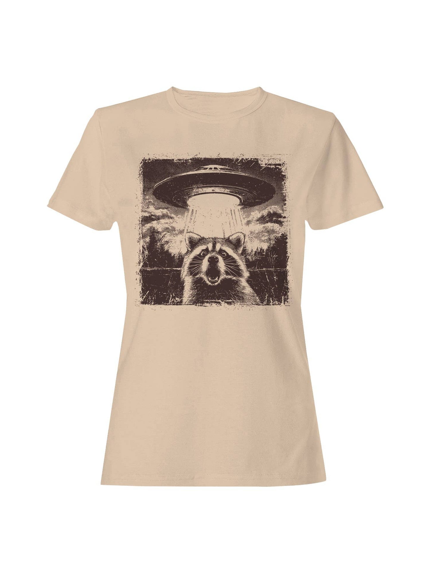 Raccoon Meets Ufo Adventure Women's T-Shirt